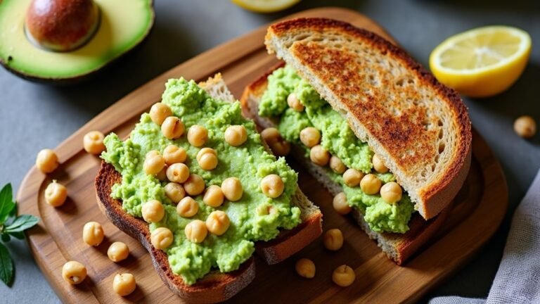 creamy avocado chickpea sandwich