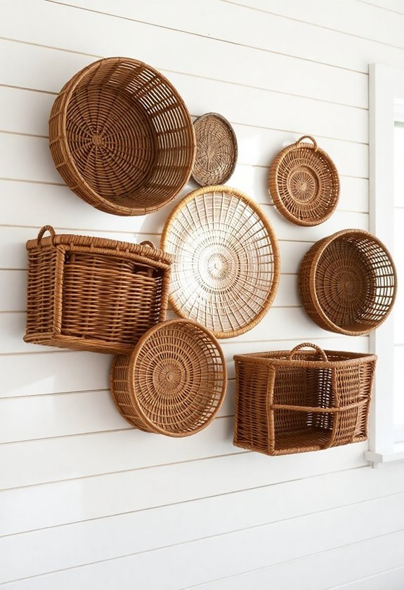 decorative woven basket displays
