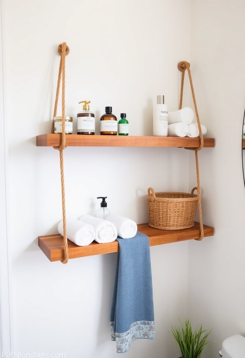 floating rope shelf project