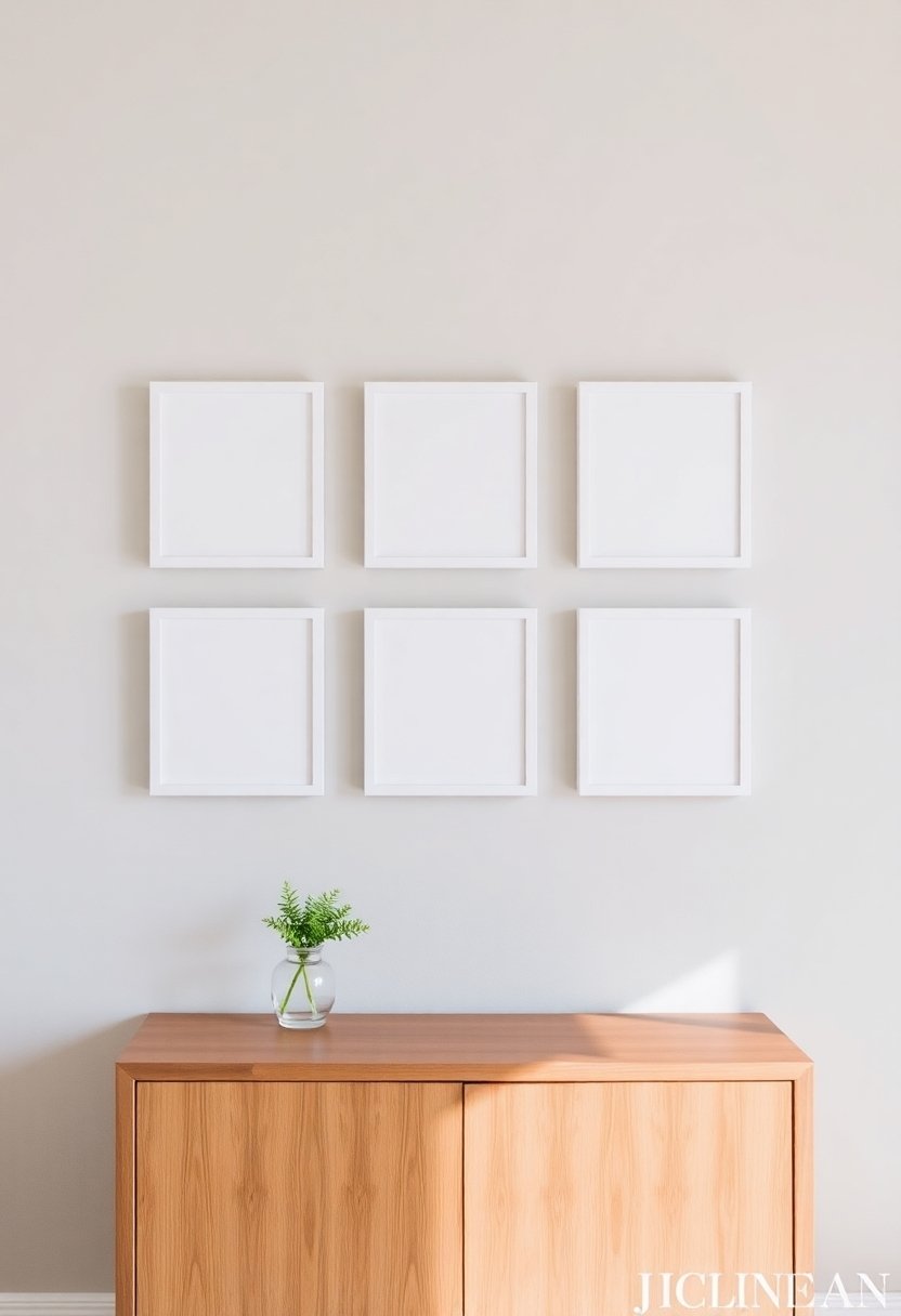 gallery wall with canvases