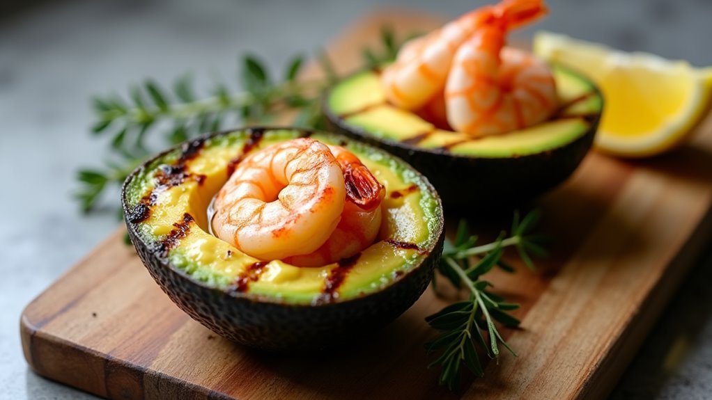 garlic butter shrimp avocado