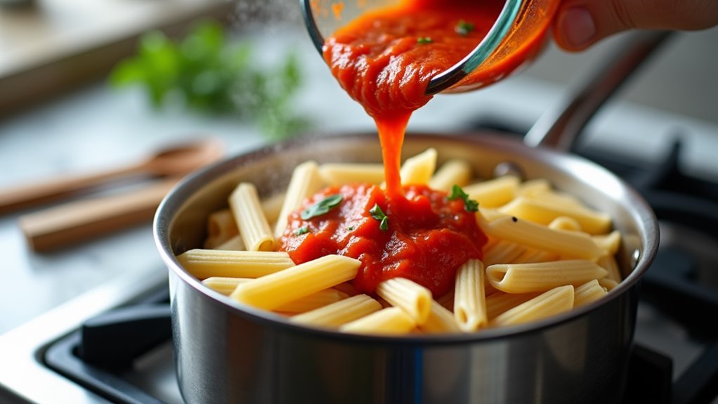 pasta goes back in