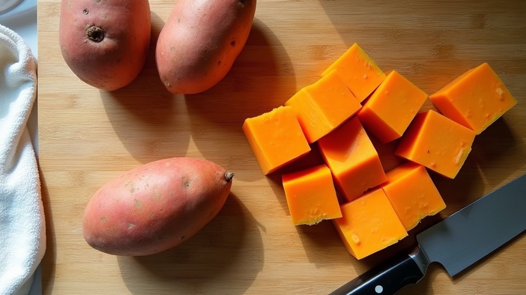 prepare sweet potatoes thoroughly