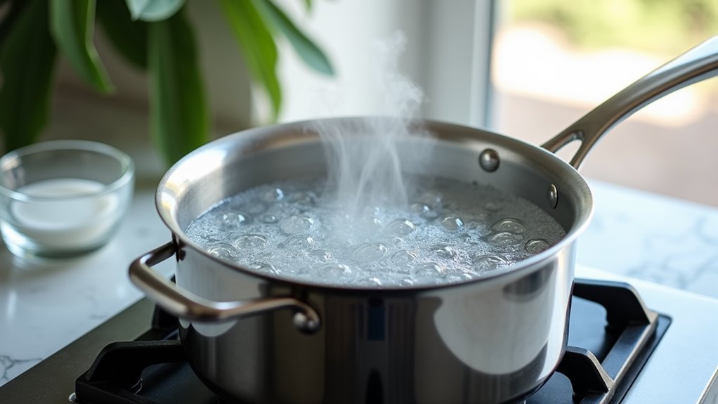 simmering water preparation step