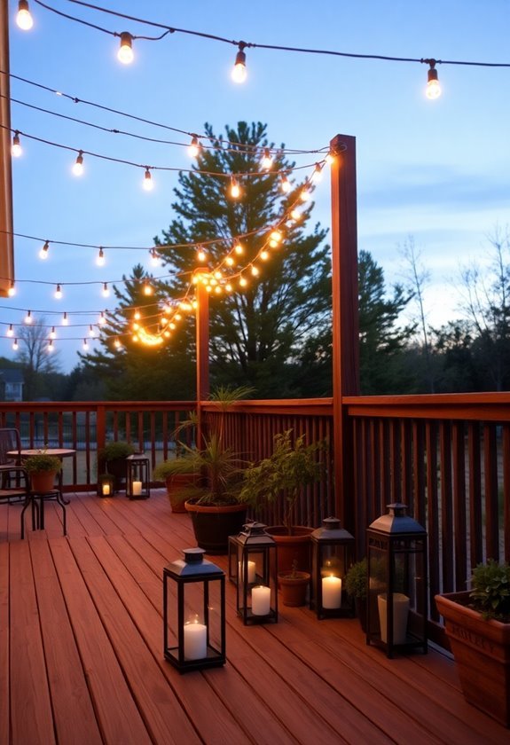 string lights and lanterns