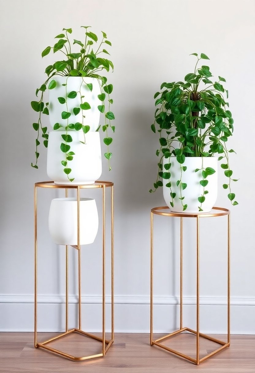 stylish geometric plant stands