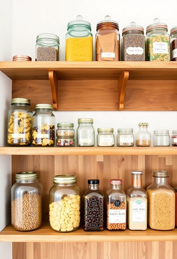 thrifted jars with labels