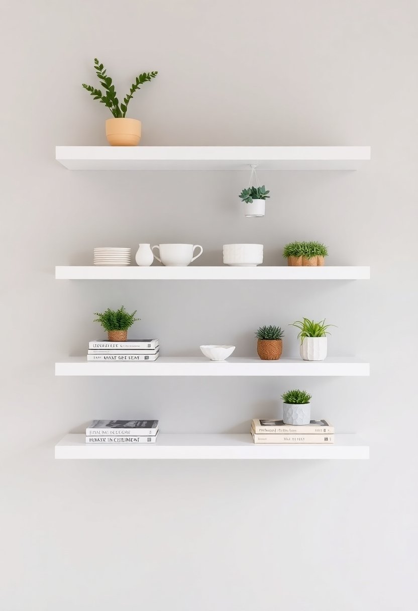 vertical storage with shelves