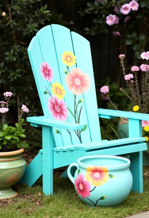 vibrant hand painted outdoor decor