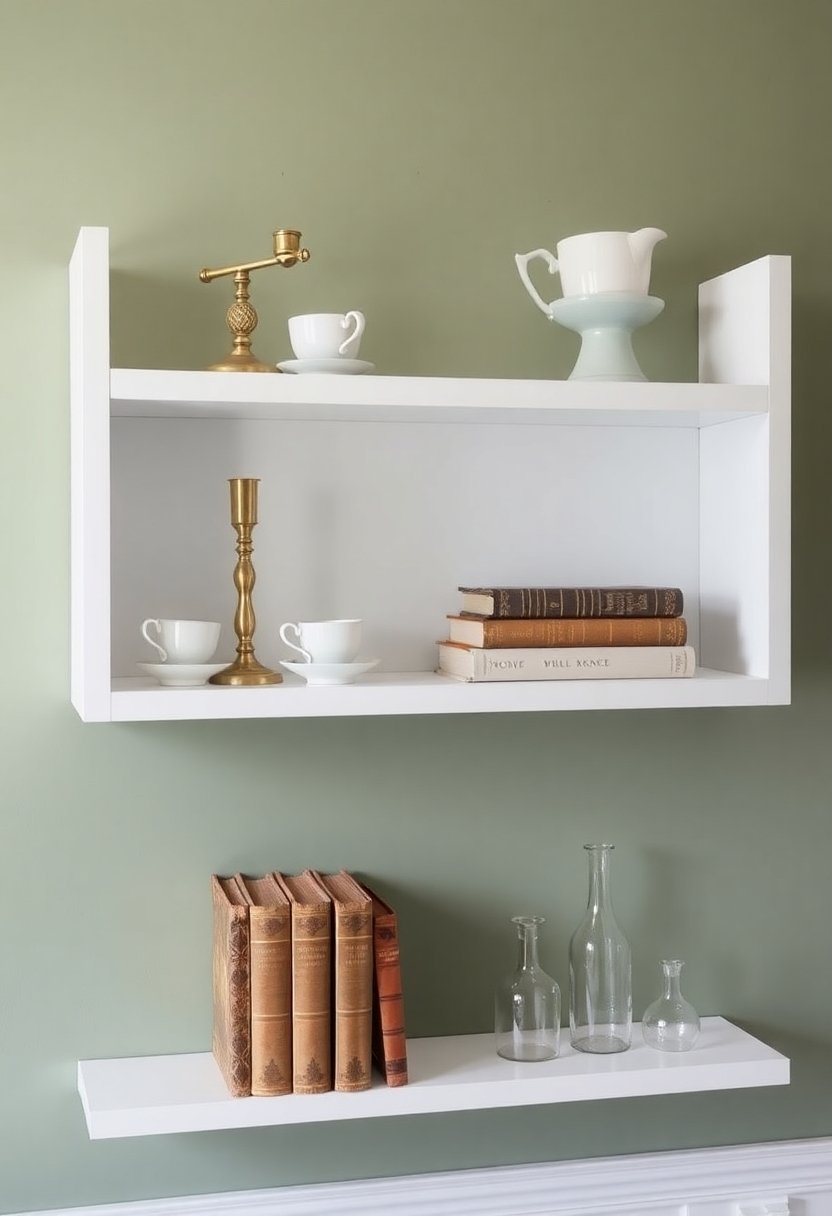 vintage open shelf styling