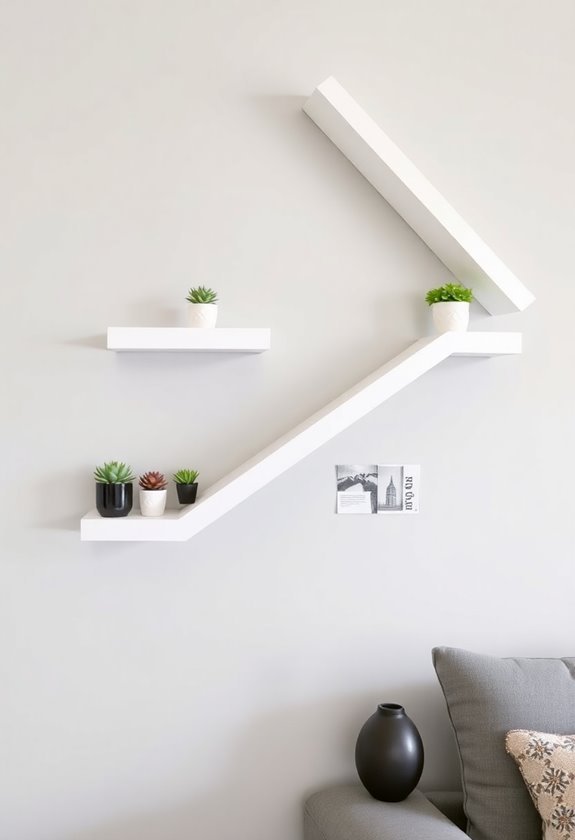 zigzag wall storage design