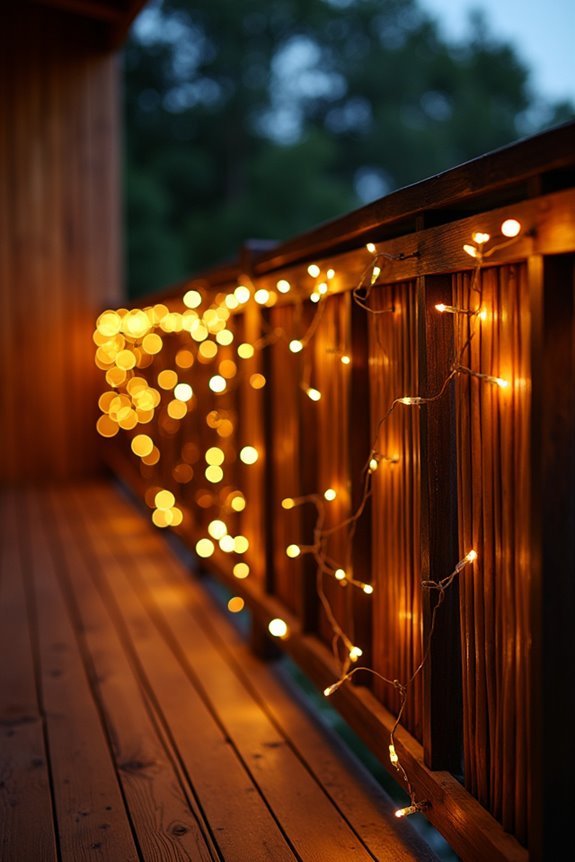 bamboo screens with lights
