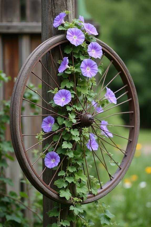 bicycle wheel garden support