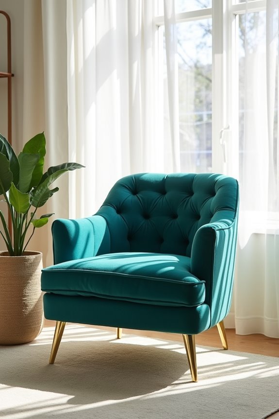 bold turquoise furniture accents