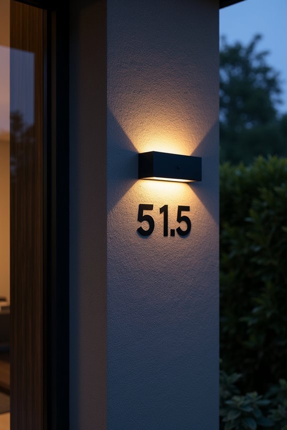 brightly lit address markers
