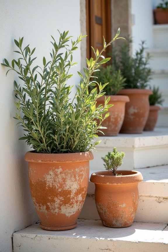 charming old world terracotta planters