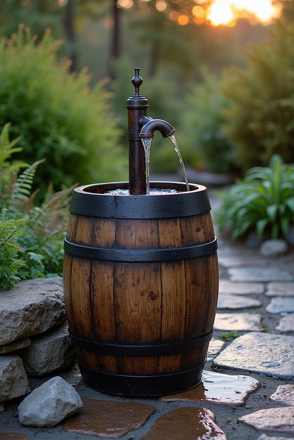 charming rustic water feature