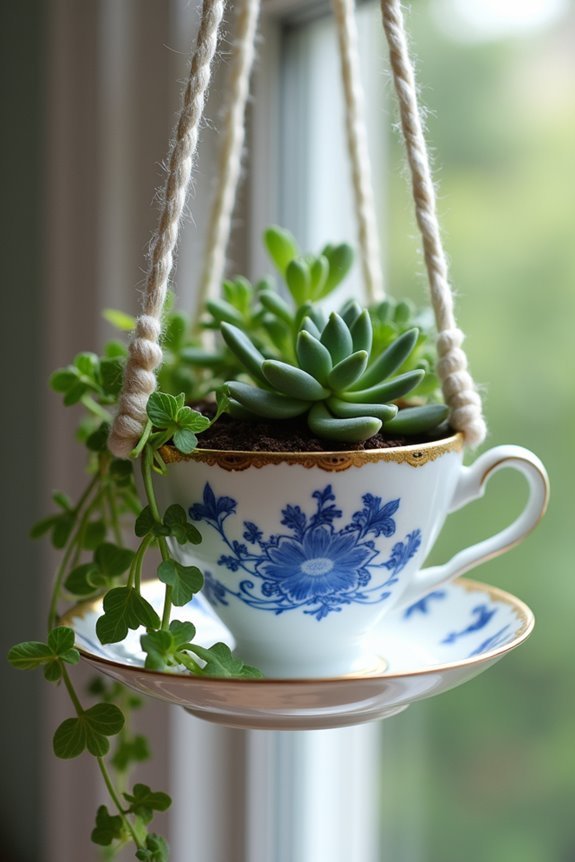 charming teacup flower arrangement