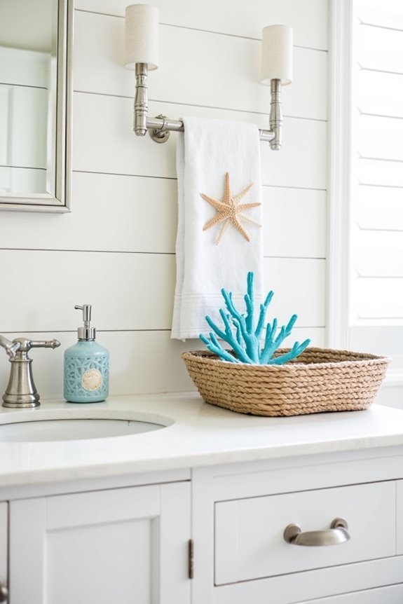 coastal inspired bath decor