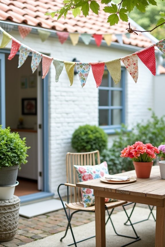 colorful fabric garland creation