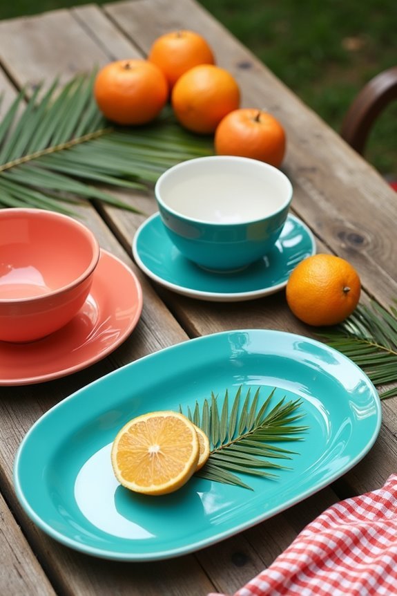 colorful holiday tableware set