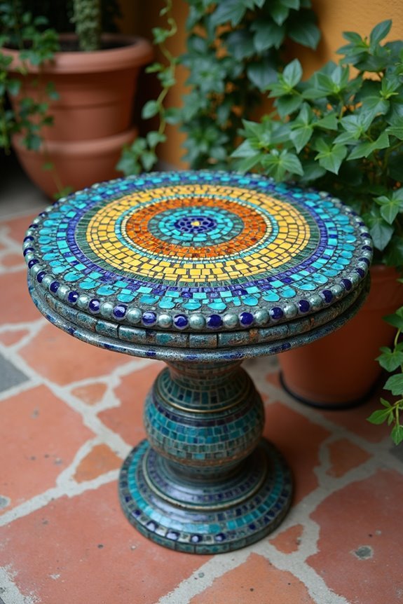colorful patterned side tables
