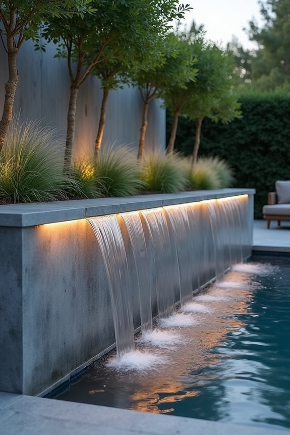 contemporary cascading water feature