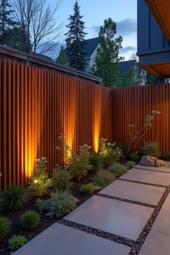 contemporary wooden privacy screens