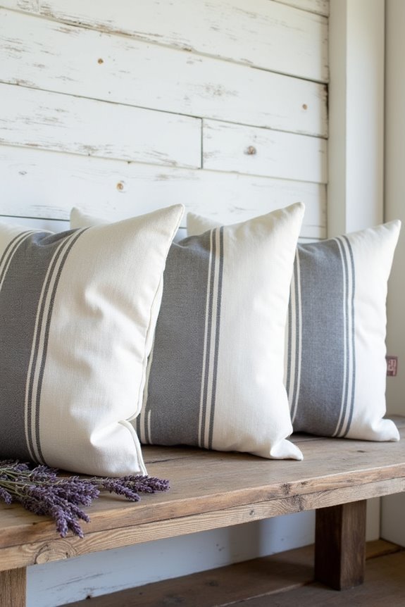 cozy grain sack pillows