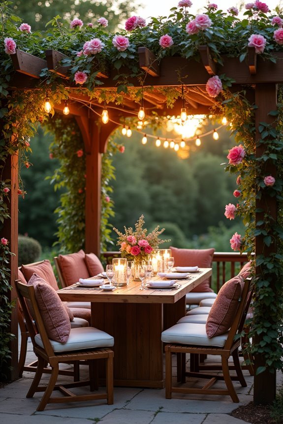 cozy outdoor dining setup