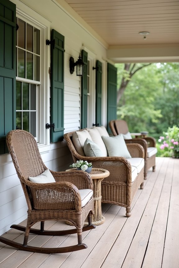cozy outdoor wicker seating