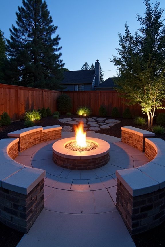 cozy sunken fire pit