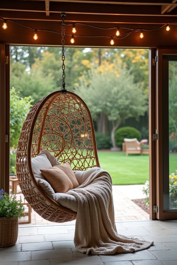 cozy suspended relaxation space