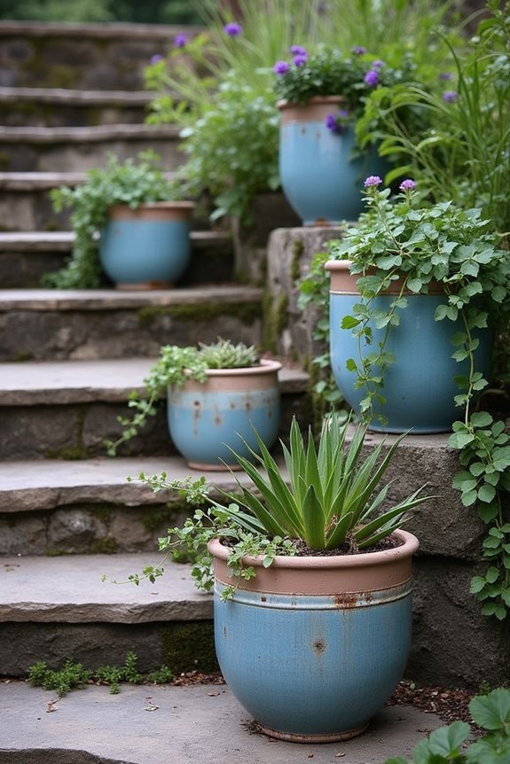 decorative ceramic gardening containers