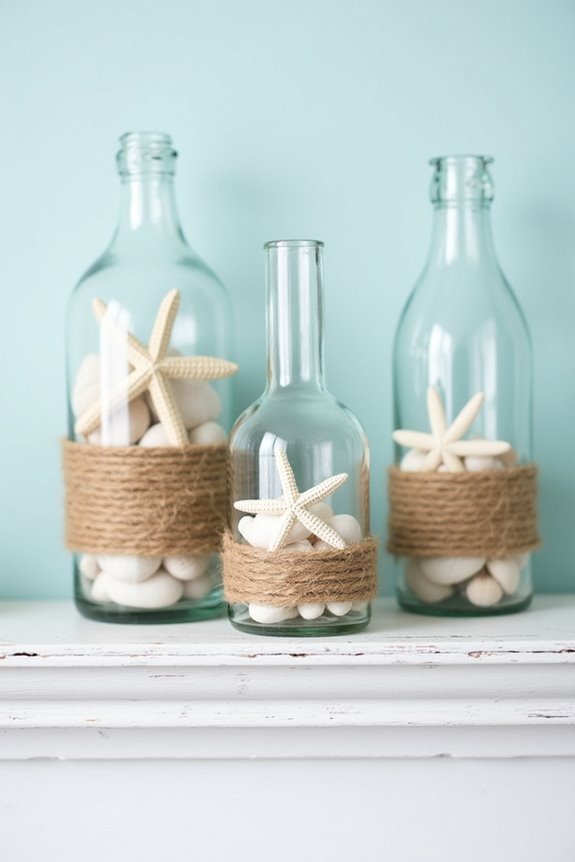 decorative rope glass vases