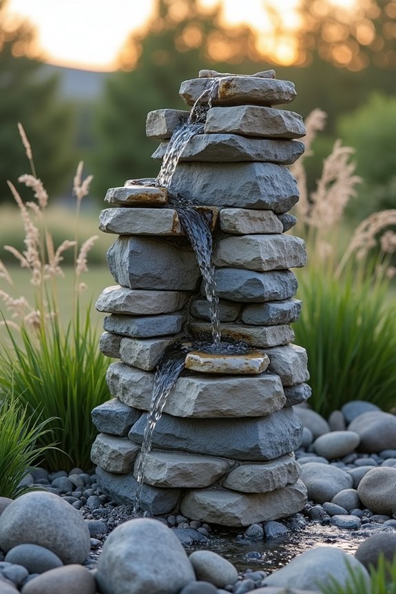 decorative water feature column