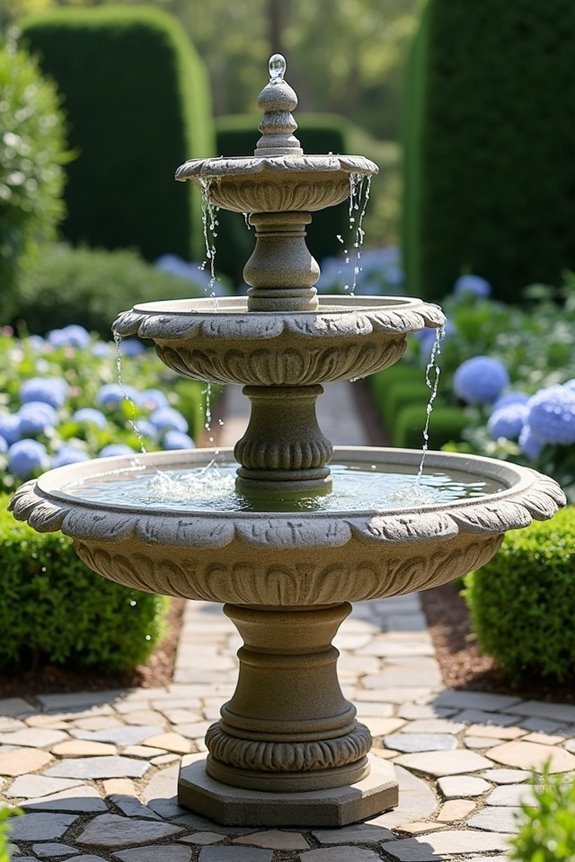 elegant cascading water feature