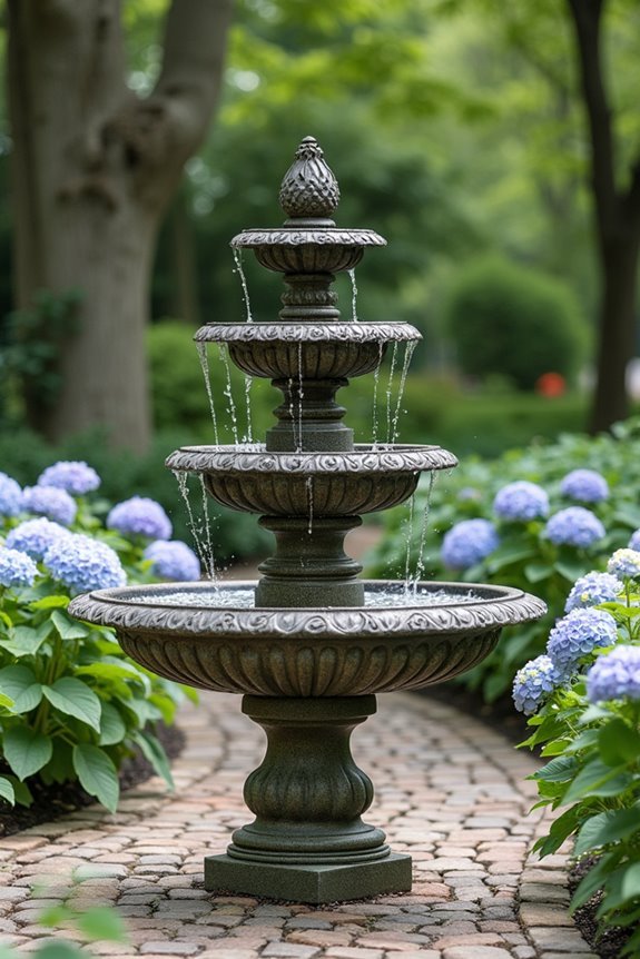 elegant multi level water feature