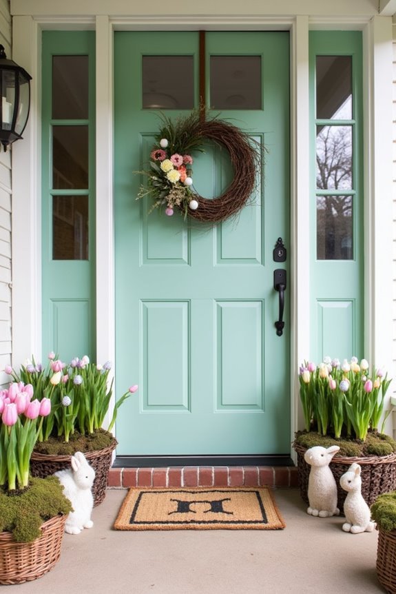 festive springtime porch decor