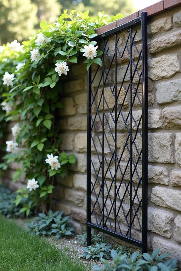 geometric pattern garden trellis