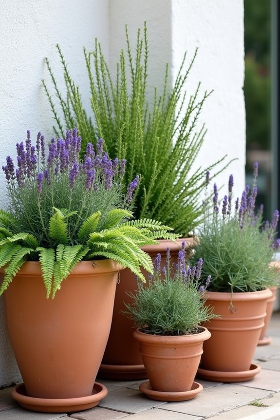 group of potted plants