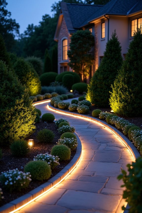 illuminated garden border decor