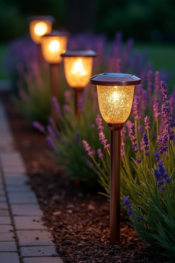 illuminated garden decor stakes
