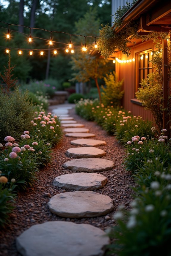 illuminated garden walkway ambiance