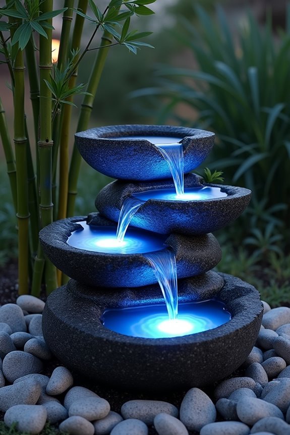 illuminated zen water fountain