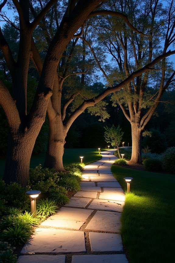 illuminating trees with spotlights