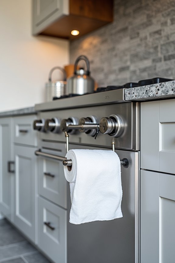 integrated kitchen towel storage