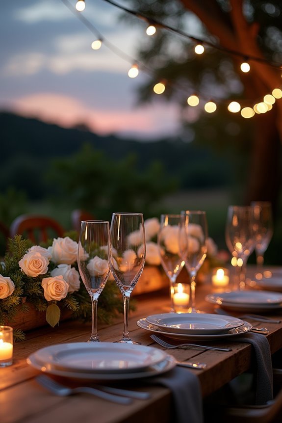 intimate dinner with candles
