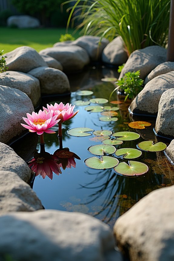 lush pond adorned with lilies