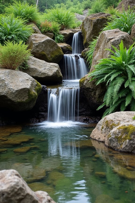 majestic cascading water feature